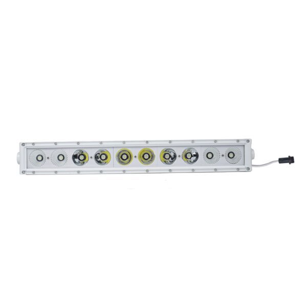 MS100WCWA - New - 22.5inch Marine Grade Wrap Around White Shell Light Bar with 100-Watt 10 x 10W High Intensity OSRAM LEDs