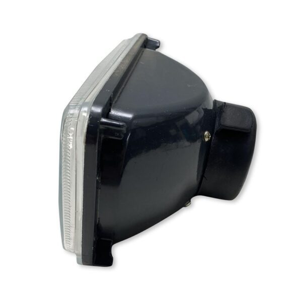 RS-7X6PDC - 7x6in Rectangle Diamond Cut Lens with Domed Center Projector Aim holds H4 Bulb