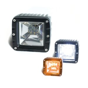 RS12KA - 3x3in 2-Function LED Cube Style Forward Light (White/Amber)