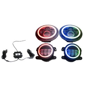 RS3037050 - ColorSMART Jeep JK 7in Headlight & 4in Foglight Complete Kit