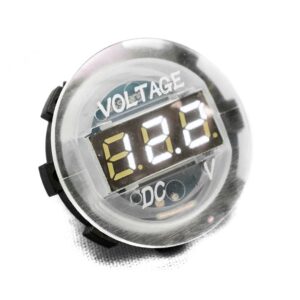 RS4010W - Clear Round Voltage Gauge w/ White Digital LED Display