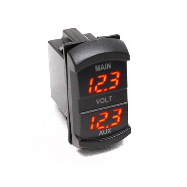 RS50893 - Rocker Switch-Sized Dual Voltage Gauge w/ Red Digital LED Display