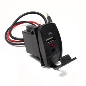 RS50891 - Rocker Switch-Sized USB/Auxiliary Input w/ Red LED Indicator