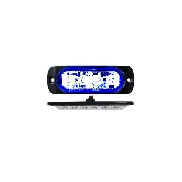 RS70014B - 4-LED Ultra Slim Flush Mount 19-Flash Pattern Strobe Marker (Blue)