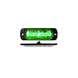 RS70014G - 4-LED Ultra Slim Flush Mount 19-Flash Pattern Strobe Marker (Green)