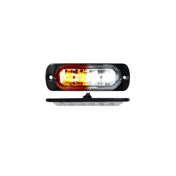 RS70014W-A - 4-LED Ultra Slim Flush Mount 19-Flash Pattern Strobe Marker (White/Amber)