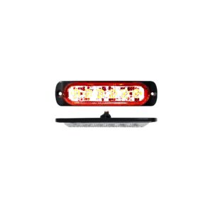 RS70016R - 6-LED Ultra Slim Flush Mount 19-Flash Pattern Strobe Marker (Red)