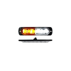 RS70016W-A - 6-LED Ultra Slim Flush Mount 19-Flash Pattern Strobe Marker (White/Amber)