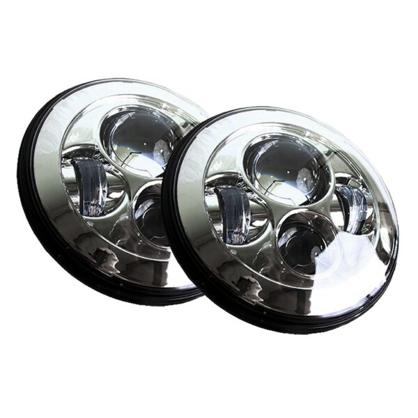 RS7LEDHLPCHROME-PR - (2) 7in LED Conversion Lenses 4x10W - Plug-&-Play H4H/L (Chrome)