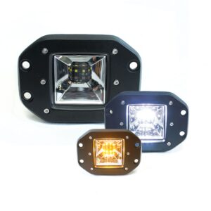 RSE12KA - Flush Mount 3x5in 2-Function LED Cube Style Forward Light (White/Amber)