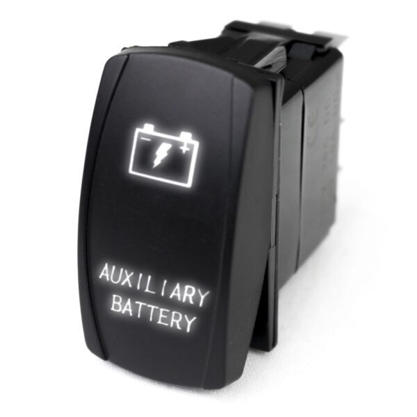 RSLE15W - LED Rocker Switch w/ White LED Radiance (Auxiliary Battery)