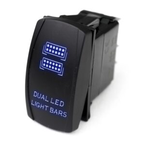 RSLJ35B - LED Rocker Switch w/ Blue LED Radiance (Dual LED Light Bar)