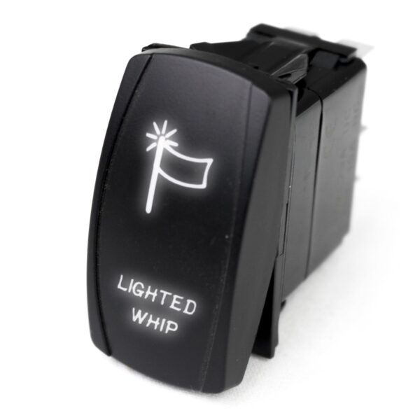 RSLJ61W - LED Rocker Switch w/ White LED Radiance (Lighted Whip)