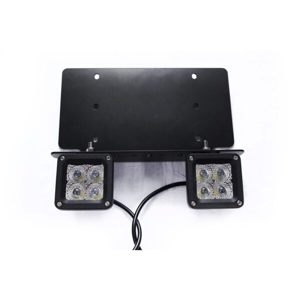 RSNRL62-3 - US License Plate Bracket w/ (2) Heavy Duty 3x3in LED Cubes 3,800 LUX