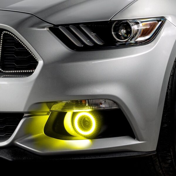 1235-332 - 2015-2017 Ford Mustang Dynamic ColorSHIFT RGB+A Projector Fog Halo Kit- Surface Mount