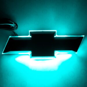 3021-010 - Illuminated Bowtie - Flat Black Center - Aqua