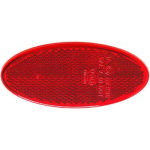 3160 Red Oval Reflex Reflector with Adhesive