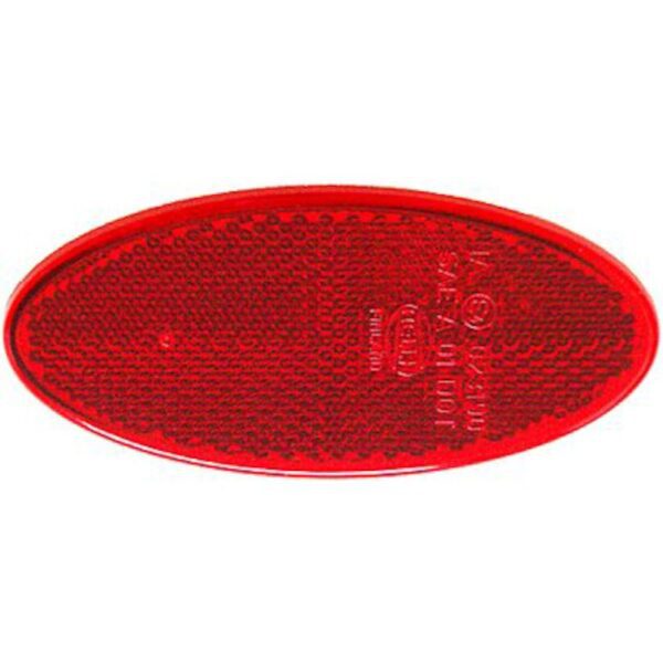 3160 Red Oval Reflex Reflector with Adhesive