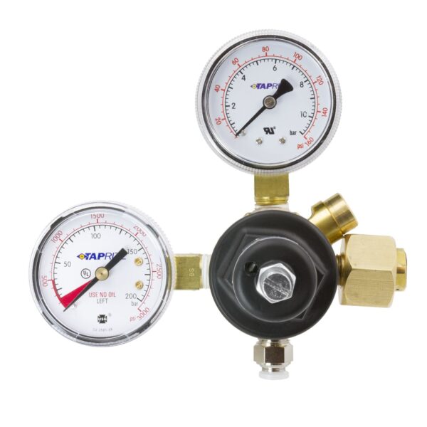 CO2 BOTTLE REGULATOR ONLY, ADJUSTABLE, DUAL GAUGES