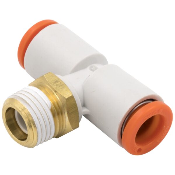 AIR LINE TEE, 1/4in OD QUICK DISCONNECT TO 1/8in NPT