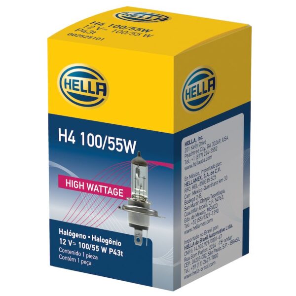 HELLA H4 100/55W High Wattage Series Halogen Light Bulb