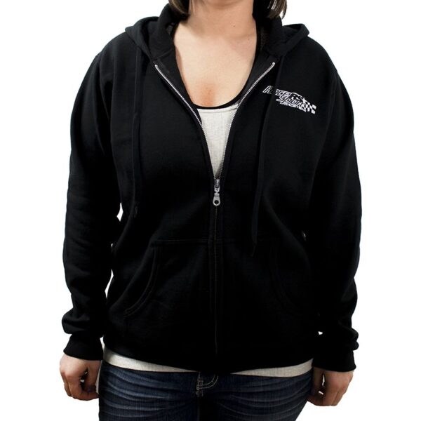 RS092BL - Ladies' Race Sport Heavy Blend Full-Zip Hooded Sweatshirt (Black) (L)