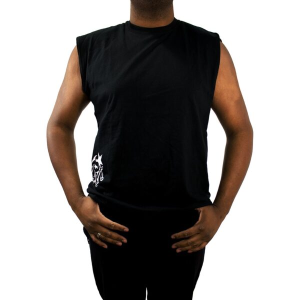 RS198B3XL - Men's Race Sport Lighting Sleeveless Shirt (Black) (3XL)