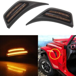 RSJLFDL - Jeep Wrangler JL Smoked Fender Marker LED Light (Amber) (Pair)