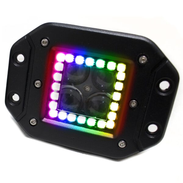 RSRGB12B - ColorADAPT Halo 3x5in Flush Mount Light w/ RGB Multi-Color Functions (Pair)