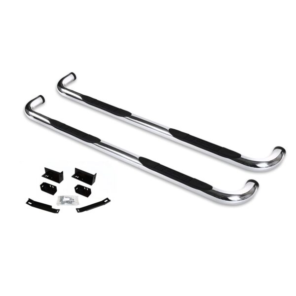 Big Country Truck Accessories 372764 - 3" Round Classic Side Bars With Mounting Bracket Kit - Polished Stainless Steel