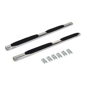 Big Country Truck Accessories 394030806 - 4" WIDESIDER Platinum Side Bars With Mounting Bracket Kit - Polished Stainless Steel