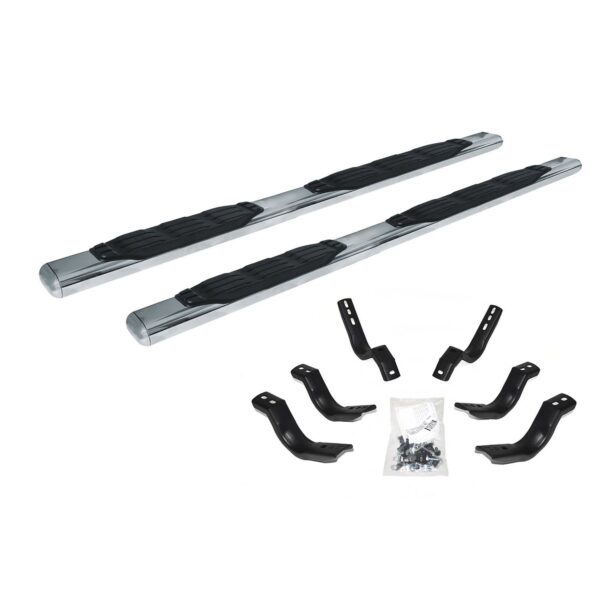 Big Country Truck Accessories 105030806 - 5" Fusion Series Side Bars With Mounting Bracket Kit - Polished Stainless Steel