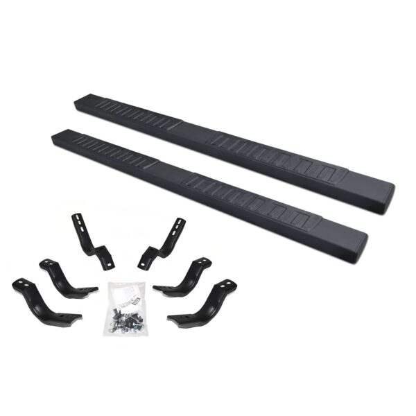 Big Country Truck Accessories 3962030800 - 6" WIDESIDER II Platinum Side Bars With Mounting Bracket Kit - Textured Black