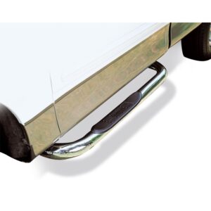 Big Country Truck Accessories 370744 - 3" Round Classic Side Steps - Complete Kit with Brackets - Polished Stainless Steel