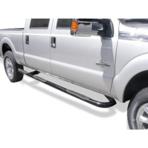 Big Country Truck Accessories 373041 - 3" Round Wheel to Wheel Side Bars With Mounting Bracket Kit - Black Powdercoat