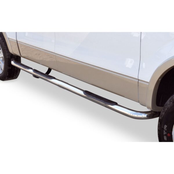 Big Country Truck Accessories 373194 - 3" Round Wheel to Wheel Side Bars With Mounting Bracket Kit - Polished Stainless Steel