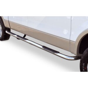 Big Country Truck Accessories 373324 - 3" Round Wheel to Wheel Side Bars With Mounting Bracket Kit - Polished Stainless Steel