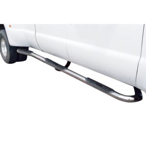 Big Country Truck Accessories 375764 - 3" Round Wheel to Wheel Side Bars With Mounting Bracket Kit - Polished Stainless Steel