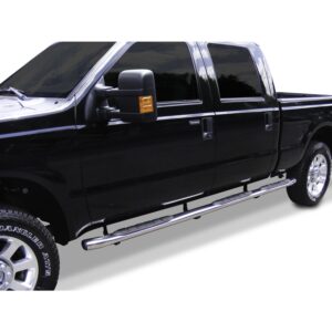 Big Country Truck Accessories 3943256 - 4" + 15 Degree Wheel to Wheel Side Bars With Mounting Bracket Kit - Polished Stainless Steel