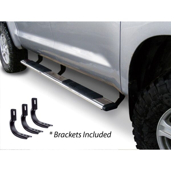 Big Country Truck Accessories 395030876 - 5" WIDESIDER Platinum Side Bars With Mounting Bracket Kit - Polished Stainless Steel