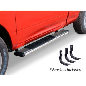 Big Country Truck Accessories 395169526 - 5" WIDESIDER Platinum Side Bars With Mounting Bracket Kit - Polished Stainless Steel