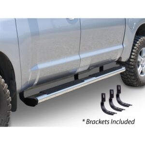 Big Country Truck Accessories 396030876 - 6" WIDESIDER Platinum Side Bars With Mounting Bracket Kit - Polished Stainless Steel