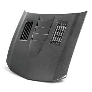 Anderson Composites, AC-HD0506FDMU-SS, Type-SS carbon fiber hood for 2005-2009 Ford Mustang