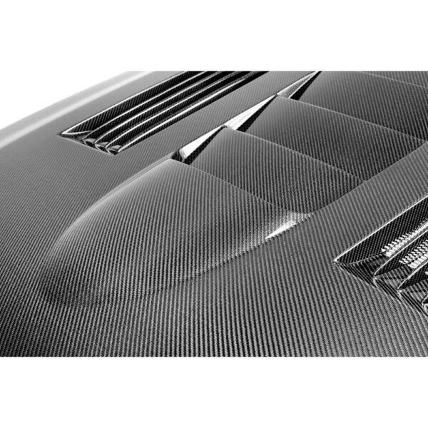 Anderson Composites, AC-HD0506FDMU-SS, Type-SS carbon fiber hood for 2005-2009 Ford Mustang