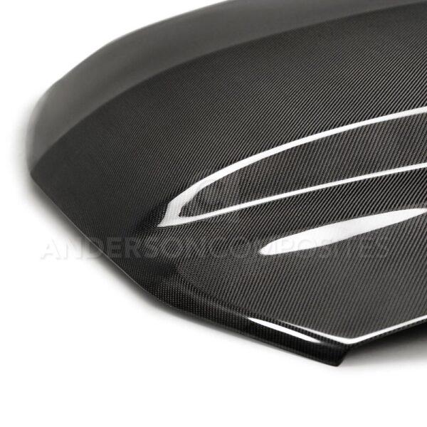 Anderson Composites, AC-HD10FDMU-CJ, Type-CJ carbon fiber cowl hood for 2010-2012 Ford Mustang