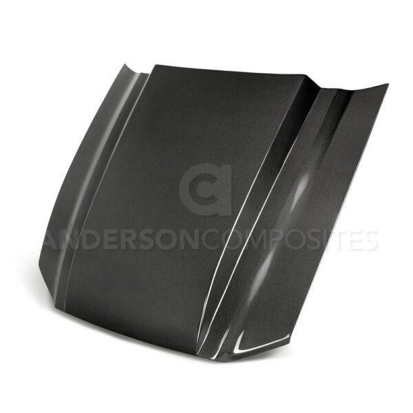 Anderson Composites, AC-HD13FDMU-CJ, Type-CJ carbon fiber cowl hood for 2013-2014 Ford Mustang