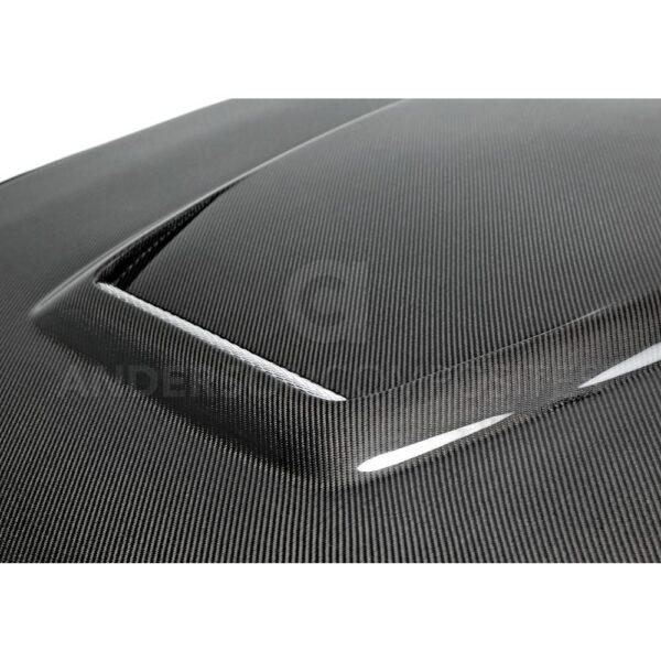 Anderson Composites, AC-HD15FDMU-GR-DS, Type-GR (GT350 Style) double sided carbon fiber hood for 2015-2017 Ford Mustang