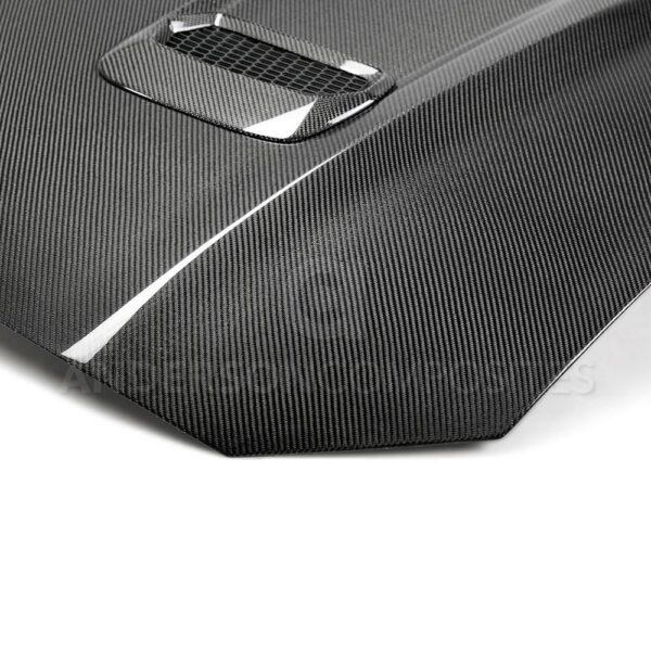 Anderson Composites, AC-HD18FDMU-OE-DS, Type-OE double sided carbon fiber hood for 2018-2020 Ford Mustang