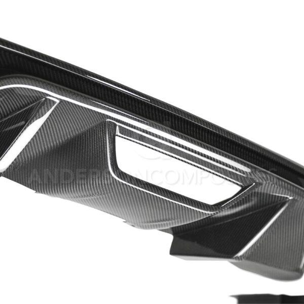 Anderson Composites, AC-RL18FDMU-AO, Type-OE carbon fiber quad tip rear valance for 2018-2020 Ford Mustang