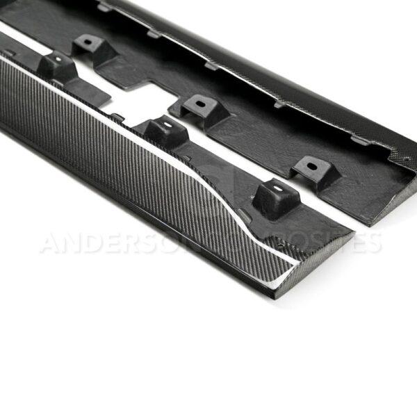 Anderson Composites, AC-SS15FDMU-AR, Type-AR carbon fiber side rocker panel splitter for 2015-2020 Ford Mustang